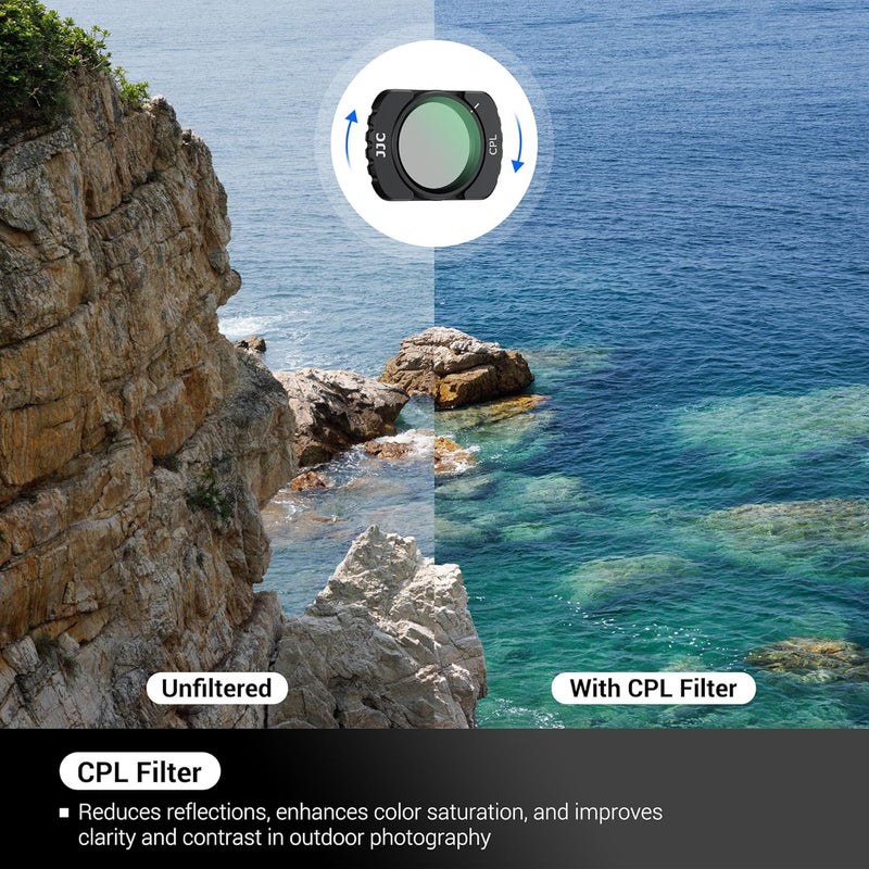 JJC مجموعة فلتر مغناطيسي Pocket3 ND، CPL / NDV2-32 / ضباب أسود 1/4 / عدسة واسعة الزاوية 0.72x لجهاز DJI Osmo Pocket 3 وإكسسوارات Xtra Muse، زجاج بصري عالي الدقة / عدسة متوافقة مع الجيمبال للسفر - Image 3